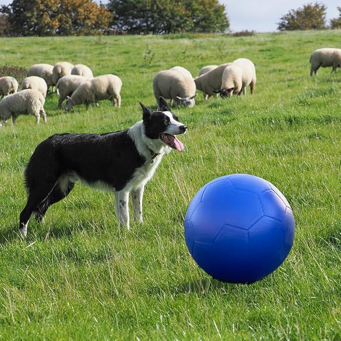27″ Herding Ball for Dogs,PU Leather Herding Dog Exercise Outdoor Soccer Ball with Reinforced Rubber Bladder –Training Guide for Border Collies, Aussies,Australian Shepherd Dog Gifts