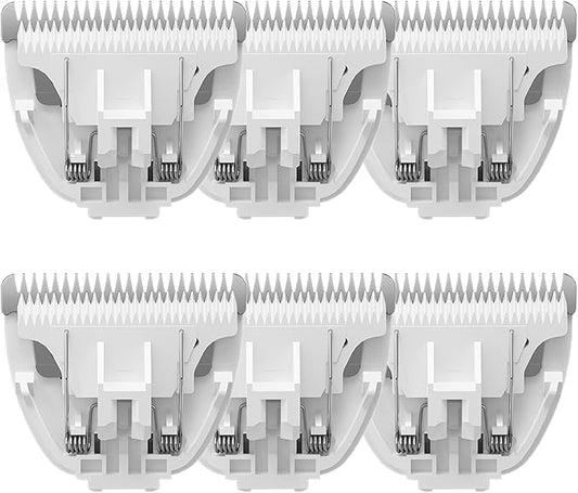 Replaceable Pet Dog Grooming Ceramic Blades, 6 Pack Detachable Pet Clipper Blade for Dogs & Cats
