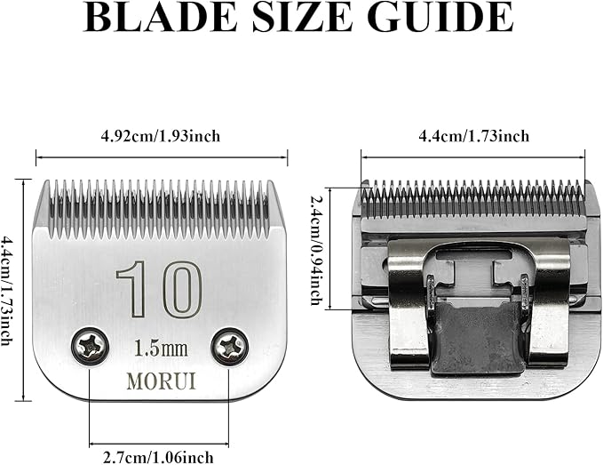 10 Cut Length 1/16"(1.5mm) Detachable Pet Dog Clipper Blades UltraEdge Series Clipper Blades for Dog Grooming Compatible with Most Andis,Oster A5 Wahl KM Series Clippers