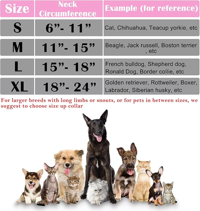 Katoggy Inflatable Dog Cone Collar for After Surgery, Doggie Neck Blow up Donut Recovery ECollar, Soft Adjustable Dog Cone for Small Medium Large Dogs and Cats