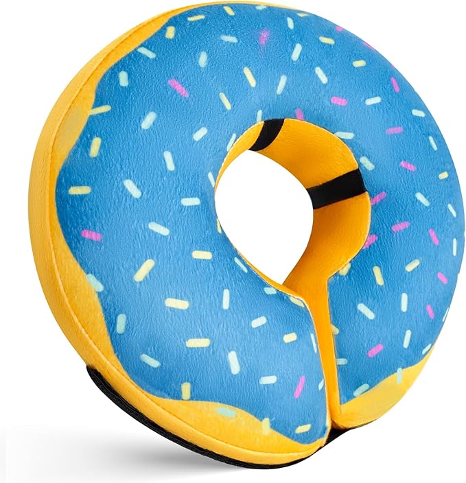 Katoggy Inflatable Dog Cone Collar for After Surgery, Soft Adjustable Blow up Donut E-Collar for Small Medium Large Dog and Cats