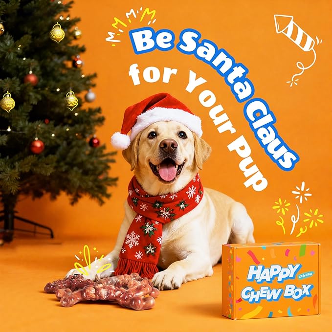 Dog Toys for Aggressive Chewers: Gift Box with 3 Pack Dog Chew Toys, Indestructible Tough Dog Toys to Keep Them Busy, Dog Teething Bones for Small Medium Large Breeds 25-90 lbs, Bacon Flavor