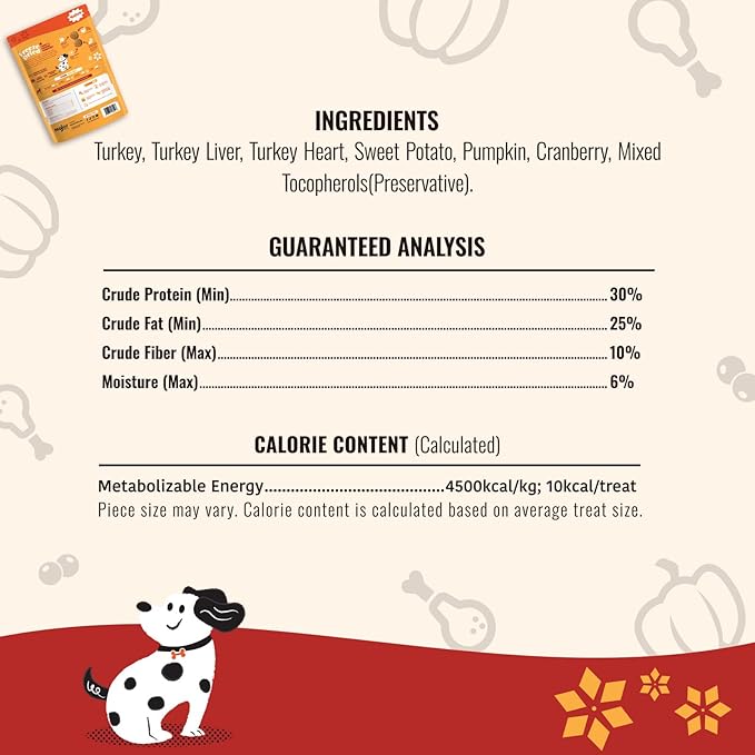 MAJOR PETS Freeze Dried Turkey & Pumpkin, Cranberry Dog Treats, Single High Protein, 100% Natural, Help with Digestion, Grain Free, Training Bites & Meal Topper for Dogs, Made in The USA, 10oz