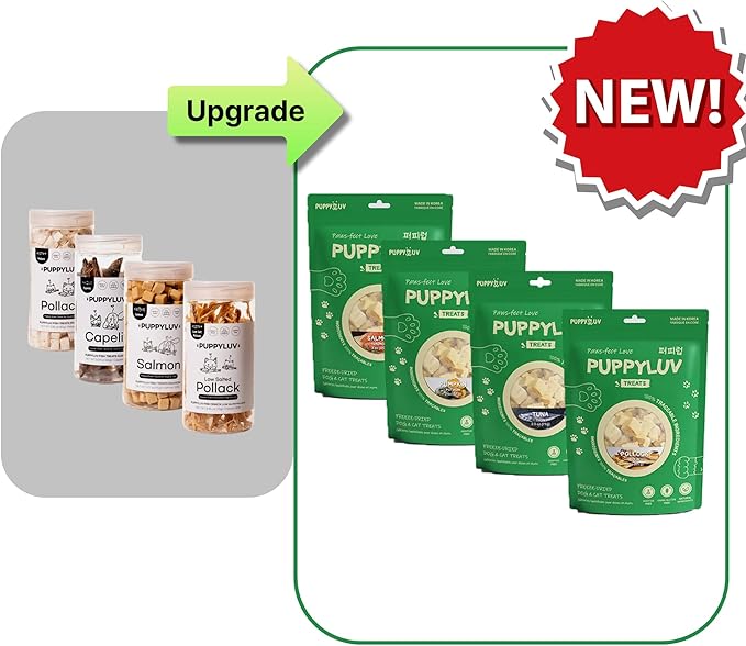 Puppyluv Treat - Freeze Dried Salmon Dog & Cat Treats, Wild Caught, Single Ingredient, High Protein, Omega 3/6/9, Grain Free, Gluten Free, 3.0oz