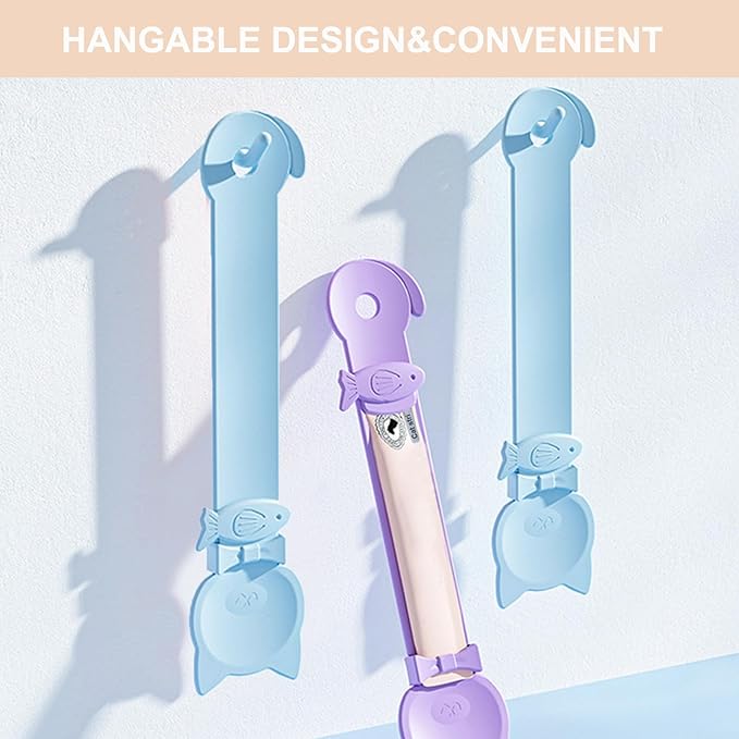 PETPAWLOVELY-2PCS Cat Treat Spoon Squeeze,Cat Strip Feeder Spoon,Multi-Function Dispenser Tool,Easy Feeding Spoon for Licky Treats,Pet Food Spoon for Wet Food(2 Color)