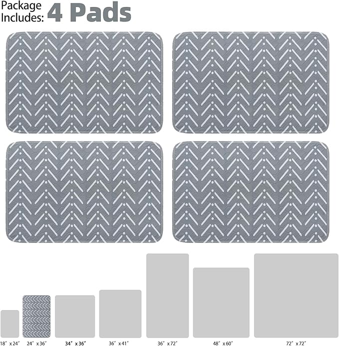 PUPTECK Reusable Dog Pee Pads Washable - Waterproof Puppy Potty Training Pads Whelping Mat, Fast Liquid Absorbing Non-Slip Pet 24" x 36"