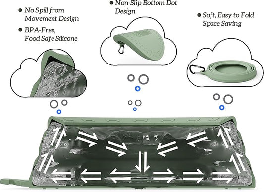 OHMO Spill Proof Collapsible Dog Water Bowl Large 34oz for Cars, No Splash Portable Bowls for Dog Travel, Pet Essentials for Road Trips, Cat Travel Accessories