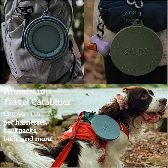 OHMO Spill Proof Collapsible Dog Water Bowl Large 34oz for Cars, No Splash Portable Bowls for Dog Travel, Pet Essentials for Road Trips, Cat Travel Accessories