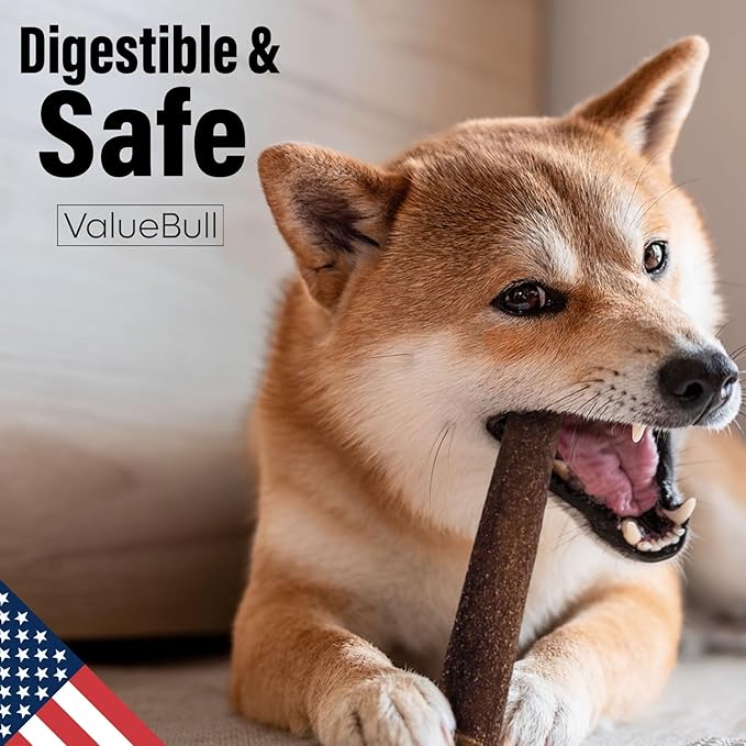 ValueBull USA Collagen Sticks for Dogs, 6 Inch Thick Chews, Natural Long-Lasting Dog Treats, 100 Count Bulk Pack - Promotes Joint, Skin & Coat Health with Glucosamine and Chondroitin