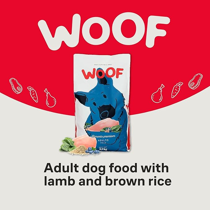 WOOF | Croquettes for Adult Dogs Sabel Chicken | 100% Natural Dog Food | Croqueta with Omega 3 and 6, Biotina and Zinc | Food Without Wheat, Corn or Soy | 349 Oz. Bag