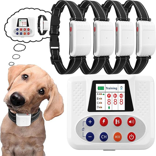 Wireless Dog Fence, Electric Fence for Stubborn Dog, IP67 Waterproof Training Collar, Control Range 80-1964ft Feet, Pet Boundary Containment System, 3 Training Modes, Suitable for All Dogs1,for4dogs
