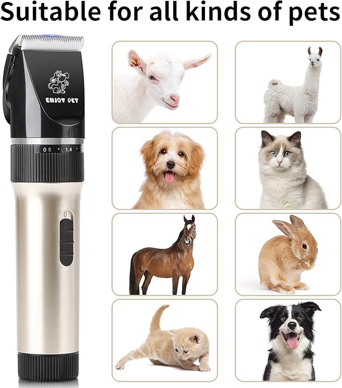 Dog Clippers for Grooming, Low Noise Dog Grooming Clippers, Cordless Dog Hair Trimmer, Rechargeable Dog Shavers for Grooming Dogs Cats Pets