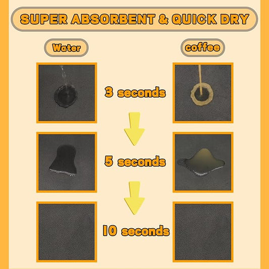 12"×20" Dark Grey Absorbent Dog Mat for Food and Water Bowl- Quick Dry Durable Feeding Mat for Dog and Cat Easy Cleaning Pet Supplies for Messy Pets