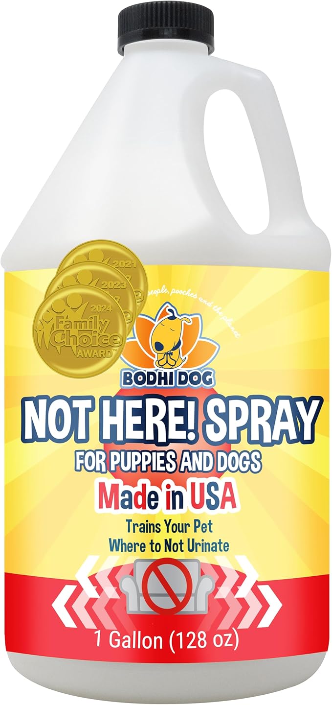 Bodhi Dog Not Here! Spray - Trains Your Pet Where Not to Pee Indoors or Outdoors - Anti Marking Deterrent for Furniture, Carpet & Floor - Training Corrector for Puppy & Dogs - Made in USA (128 Fl Oz)
