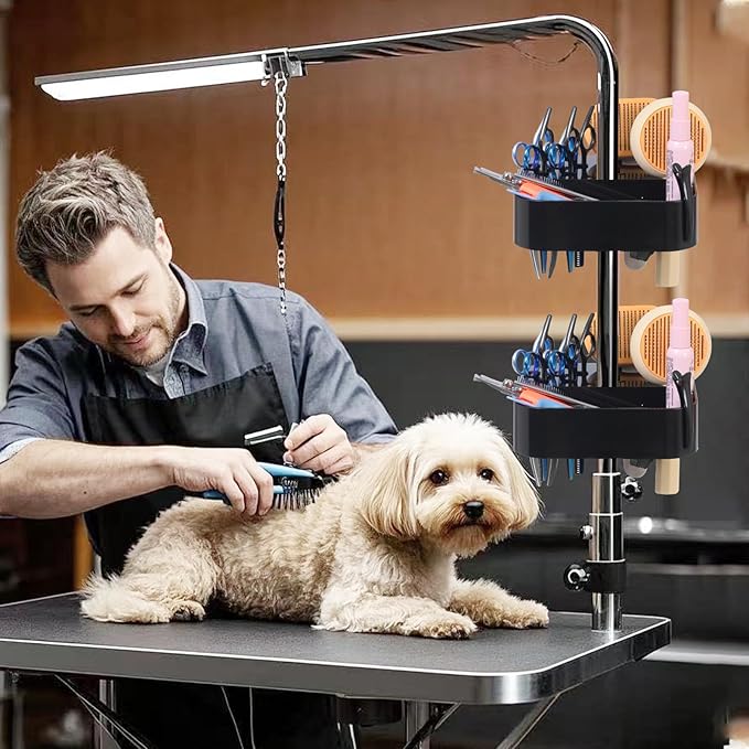 Dog Grooming Organizer – Adjustable Beauty Tools Organizer & Pet Grooming Storage Rack for Scissors, Brushes & Accessories