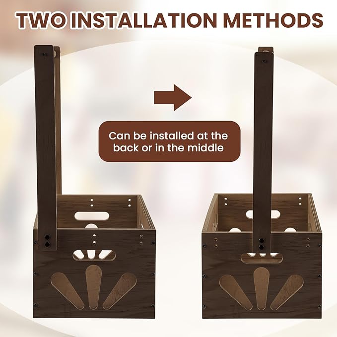 20 x 13 x 9 Wooden Dog Closet Pet Wardrobe Crate Box with Hanging Rods and Personalized Alphabet Letters Easy Assembly Baskets for Dog Cat Toys Clothes Accessories(Dark Walnut)