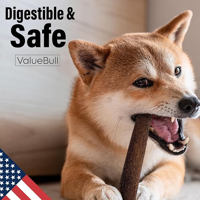 ValueBull USA Collagen Sticks for Dogs, 12 Inch Thick Chews, Natural Long-Lasting Dog Treats, 50 Count Bulk Pack - Promotes Joint, Skin & Coat Health with Glucosamine and Chondroitin