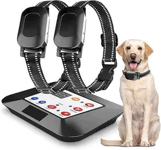 Wireless Dog Fence,Pet Containment System,Electric Dog Training Collar with Remote Dog Boundary System,Reflective Stripe,Waterproof,Adjustable Range,Harmless,for 1 2 3 Dogs,for2dogs