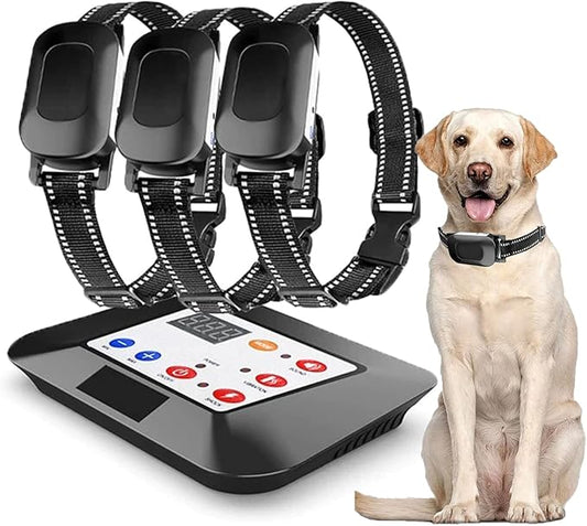 Wireless Dog Fence,Pet Containment System,Electric Dog Training Collar with Remote Dog Boundary System,Reflective Stripe,Waterproof,Adjustable Range,Harmless,for 1 2 3 Dogs,for3dogs