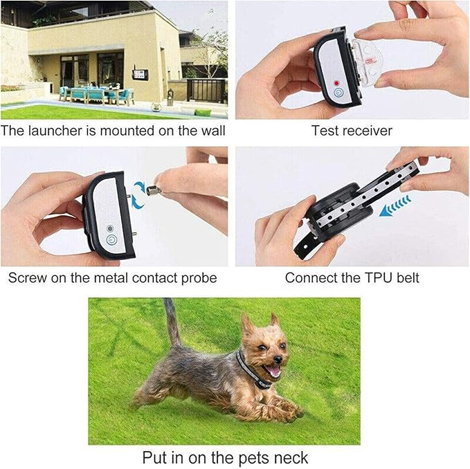 Wireless Dog Fence Electric Pet Containment System, Waterproof Rechargeable Training Collar Receiver, Vibration & Shock, Consistent Signal No Randomly Correction, Harmless for 1/2/3 Dogs,for3dogs