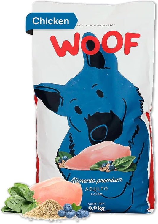 WOOF | Croquettes for Adult Dogs Sabel Chicken | 100% Natural Dog Food | Croqueta with Omega 3 and 6, Biotina and Zinc | Food Without Wheat, Corn or Soy | 349 Oz. Bag
