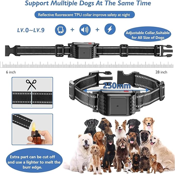 Wireless Dog Fence, Electric Dog Fence & Remote Training Collar, Adjustable Control Range, IP67 Waterproof Training Collar, Pet Boundary Container Containment System, Harmless for All Dogs,for4dogs