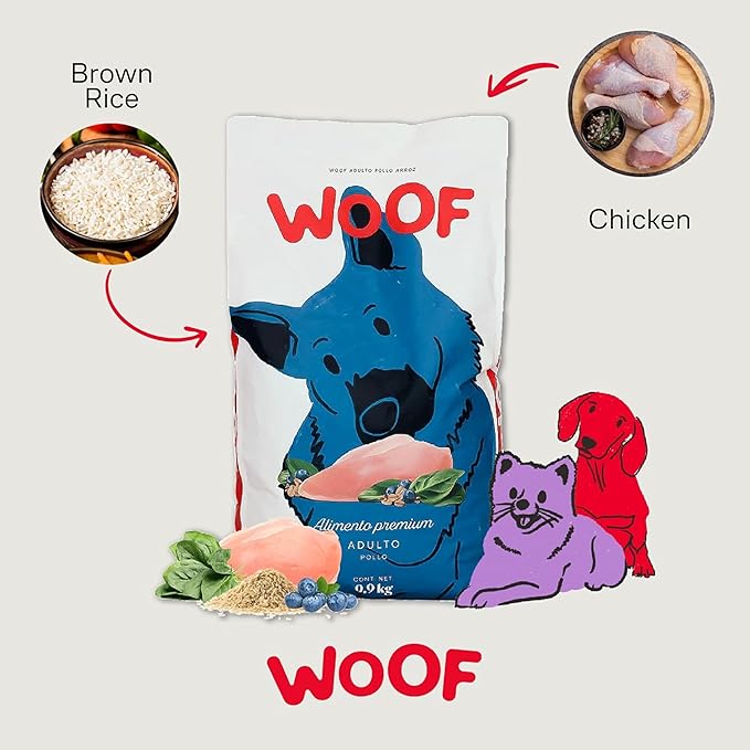 WOOF | Croquettes for Adult Dogs Sabel Chicken | 100% Natural Dog Food | Croqueta with Omega 3 and 6, Biotina and Zinc | Food Without Wheat, Corn or Soy | 349 Oz. Bag