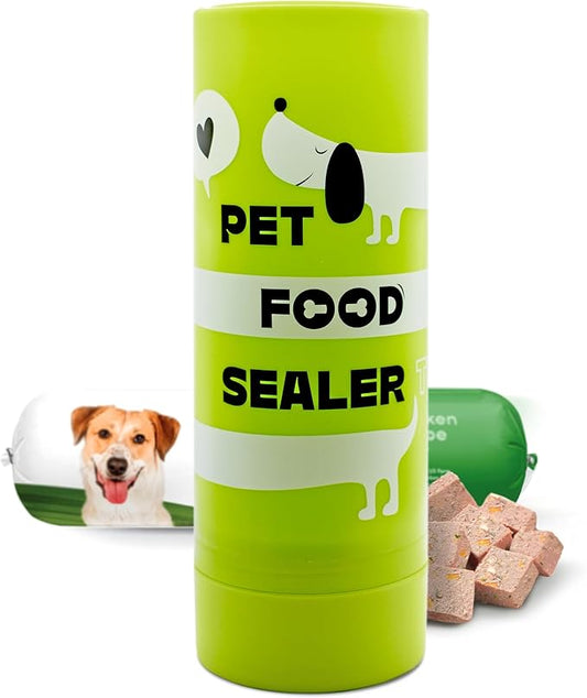 The Original Dog Food Loaf Storage Container - Patent Pending Reusable Airtight Can Cover Pet Food Sealer - Keeps Dog Food Can Fresh in the Fridge, Eliminates Odor