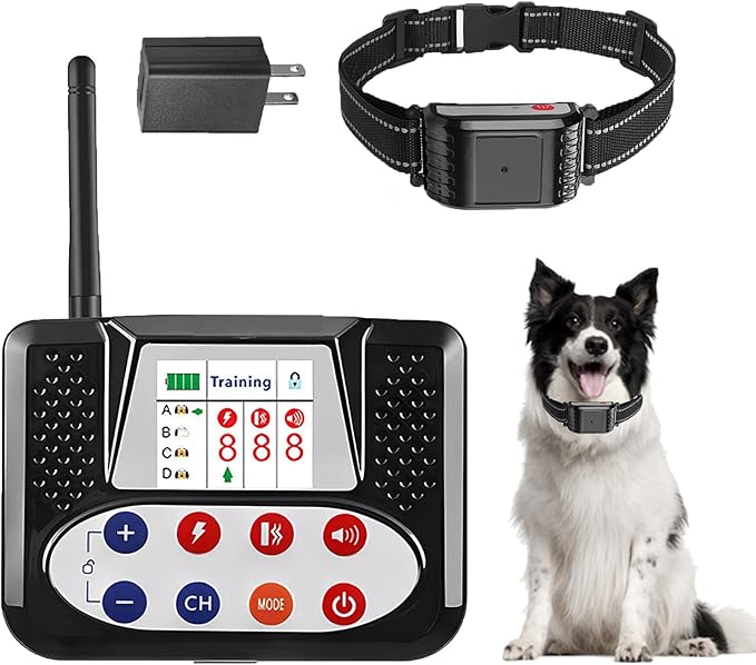 Wireless Dog Fence Pet Boundary Containment System, Covers up to 856-Acre, Shock Training Collar Fence with Remote, Rechargeable and Waterproof, 3 Training Modes for Small Large Medium Dogs,for1dog