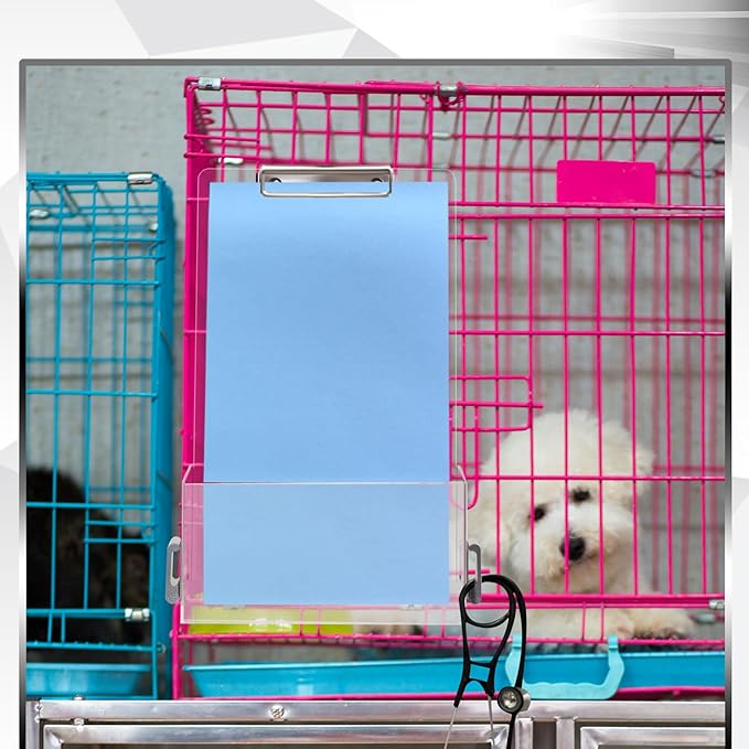 Leinuosen 2 Pack Kennel Cage Storage Bin for Accessories and Supplies Veterinary Cage Acrylic Storage Rack for Kennel, Crate, Cat Accessories