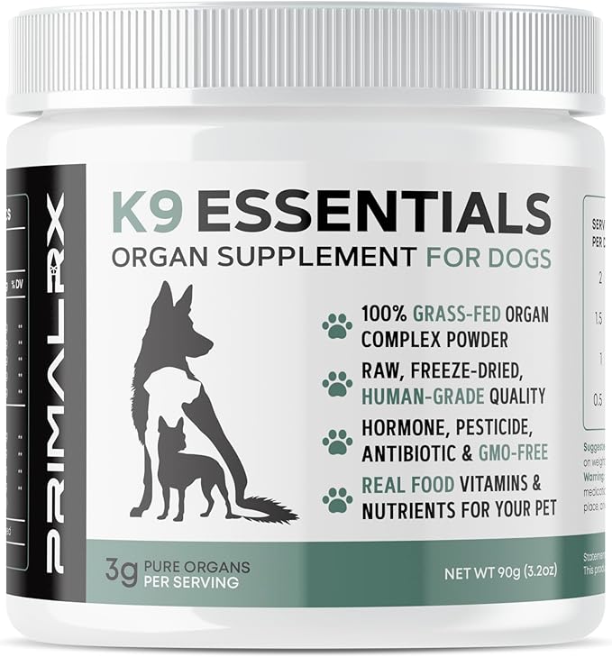 K9 Essentials: Organ Supplement for Dogs (Puppy Essentials, Dog Accessories, Pets, Dog Stuff, Puppy Supplies, Hip and Joint Supplement, Multivitamin, Collagen, Probiotics for Dogs, Itch Relief) – 90g