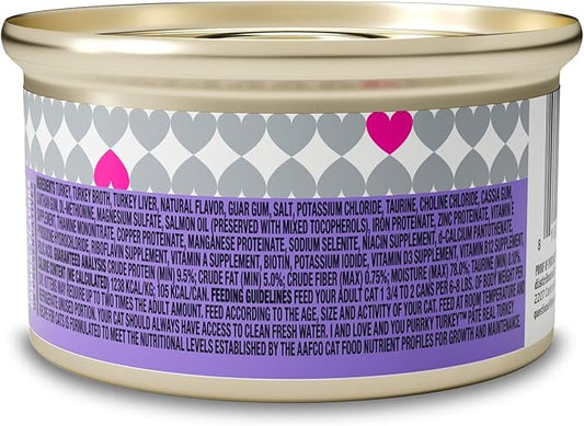 I and love and you Wet Cat Food - Purrky Turkey Pâté - Turkey Recipe, Grain Free, Filler Free, 3oz Pack of 24 Cans