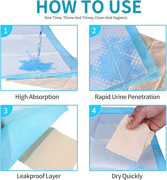 20 Pcs Rabbit Pee Pads, Disposable Super Absorbent Diaper, Pet Toilet/Potty Training Pads for Guinea Pigs, Hedgehog, Hamsters, Chinchillas, Cats, Dogs