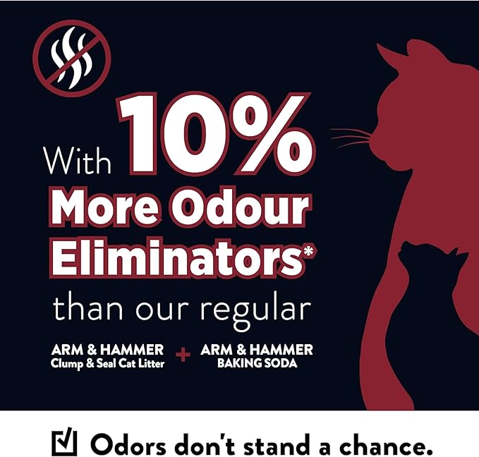 ARM & Hammer Clump & Seal Platinum Cat Litter, Multi-Cat, 14-Day Odor Control, Rock-Hard Clumps, 18 lbs – Powerful Odor Eliminator with Baking Soda