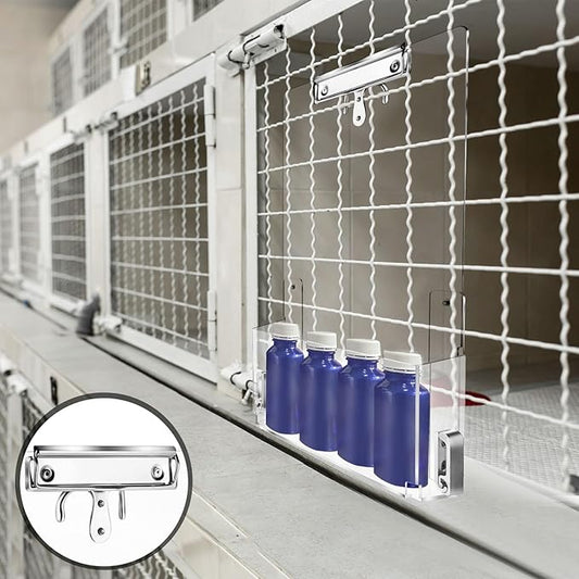 Leinuosen 2 Pack Kennel Cage Storage Bin for Accessories and Supplies Veterinary Cage Acrylic Storage Rack for Kennel, Crate, Cat Accessories