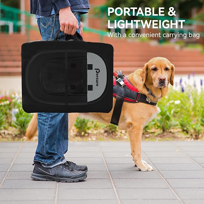 Dog Cat Playpen Indoor Outdoor for Puppy Pet Cat Travel, Dog Enclosure Tent Crates Cage for Recovery After Surgery, Portable Pop Up Dog Kennel with Carrying Case (Dark Grey, Large)