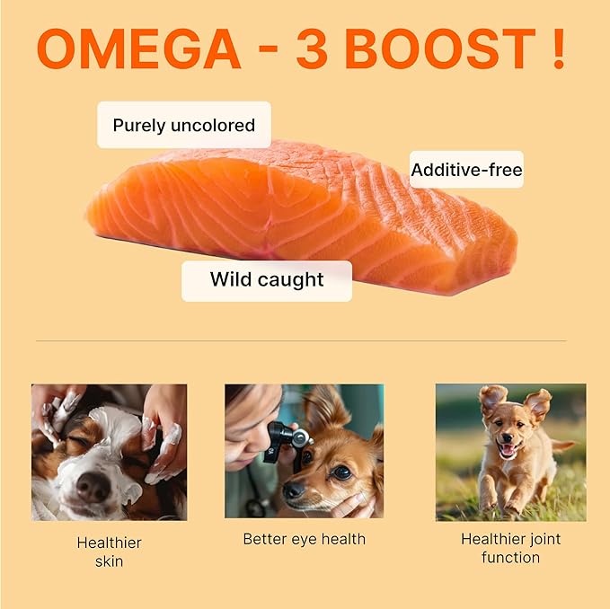 Puppyluv Treat - Freeze Dried Salmon Dog & Cat Treats, Wild Caught, Single Ingredient, High Protein, Omega 3/6/9, Grain Free, Gluten Free, 3.0oz