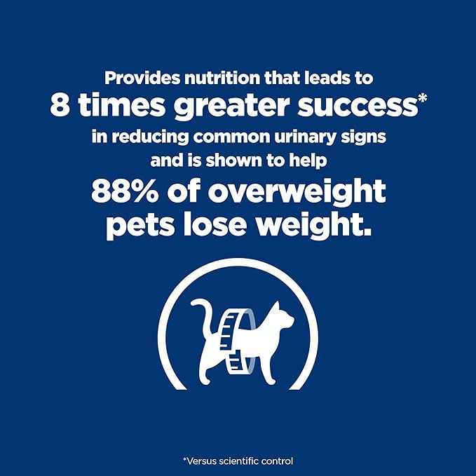 Hill's Prescription Diet c/d + Metabolic, Urinary + Weight Care Chicken Flavor Dry Cat Food, Veterinary Diet, 6.35 lb. Bag