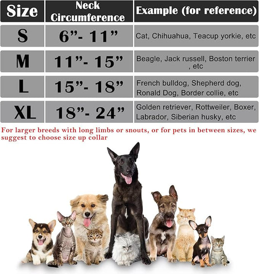 Katoggy Inflatable Dog Cone Collar for Small Medium Large Dogs and Cats, Soft Adjustable Blow up Donut E-Collar for Post-Surgery Recovery