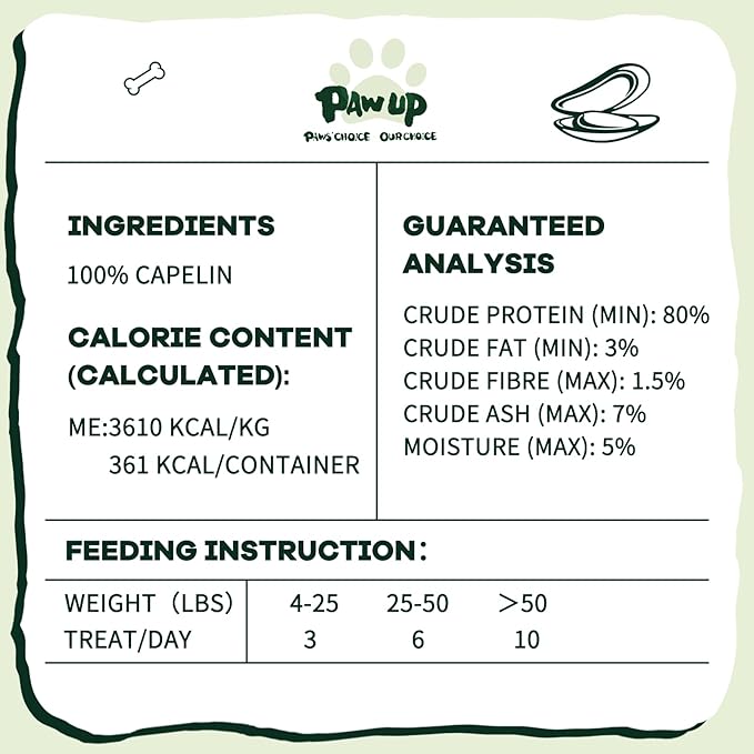 PAWUP Freeze Dried Green Lipped Mussels Dog Treats – Raw Single Ingredient Snacks for Joint & Hip Health, Rich in Omega-3, Grain Free, 3.5 oz
