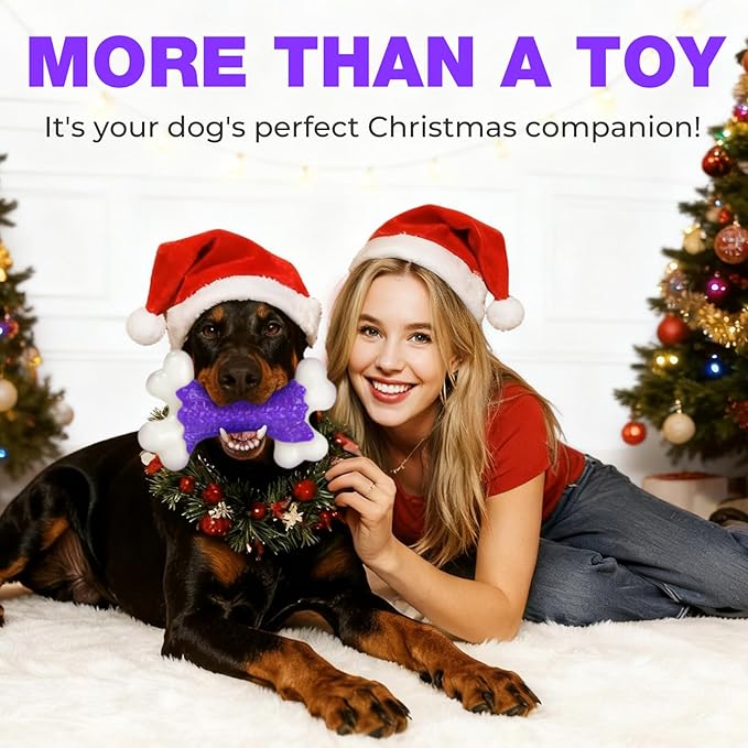 6-Pack Tough Dog Chew Toys for Aggressive Chewers Large Medium Breed Bacon Flavor, Bone Toy Dog, Nylon Heavy Duty Extreme Indestructible Teething Training