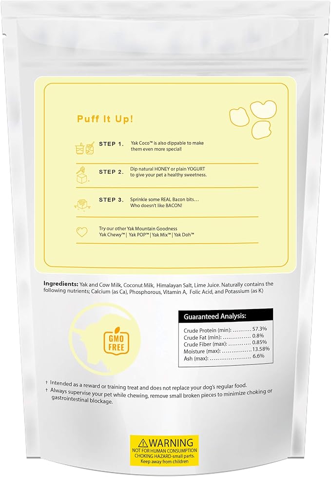 Yak Gold Original Functional Himalayan Yak Cheese Puff Chew for Dogs 3-Pack 12oz – Great Training Treat – Mint, Coconut, and Turmeric Active Ingredients