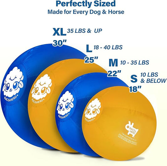 Race&Herd 30" Original XXL Herding Ball for Dogs - Giant Herding Dog Ball Australian Shepherds, Herding Toys, Dog Training Toy for Large Breeds, Dog Toy for Outdoor Play (for Large Dogs/Horses, Blue)