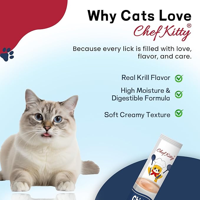 Purée Pops, Cat Treats, Grain-Free, Lickable, Squeezable Creamy Cat Treat/Topper with Vitamin E & Taurine, 0.5 Ounces Each Tube, 10 Tubes, Chicken with Krill Recipe