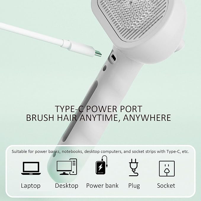 3 In 1 Self Cleaning Steamy Pet Brush, Pets Spray Hair Removal Comb - Anti-Static, Dog Grooming Tool with Steam & Self-Cleaning, Skin-Friendly Design + Bathing Solution