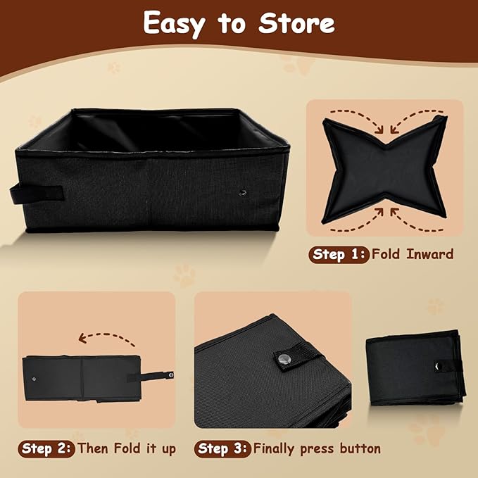 Foldable Travel Litter Box for Cats, Waterproof Portable Cat Travel Litter Box Folding, 15.75 * 11.82 * 3.94 Inches, Traveling & Camping Cat Supplies - Blue