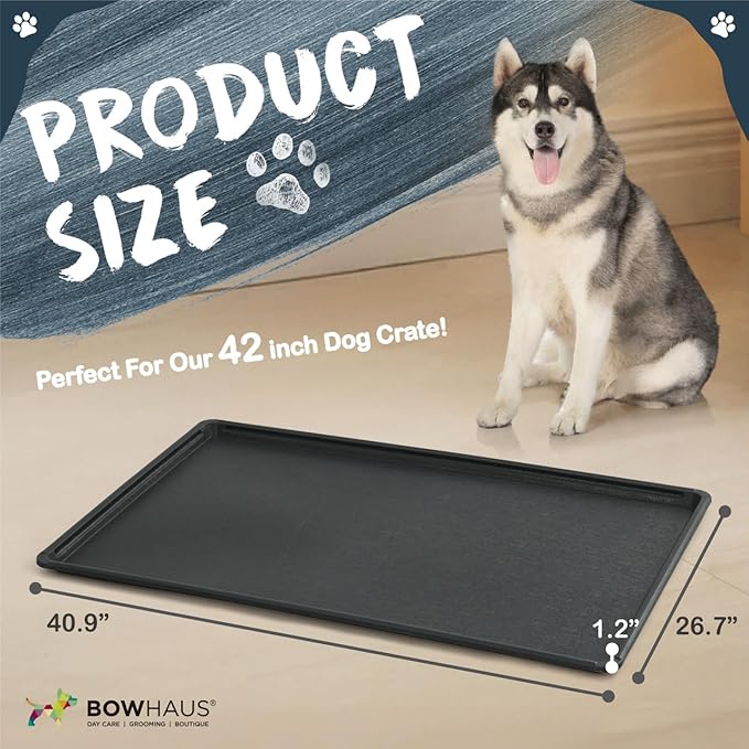 40.9-Inch Dog Crate Pan Replacement, Sturdy, Waterproof Plastic Tray for 42-Inch Pet, Rabbit Ferret Critter Kennels, Versatile Pan and Easy to Clean
