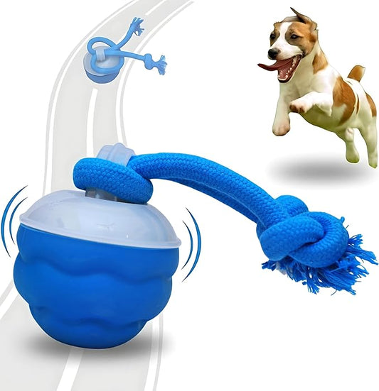 2026 New Interactive Dog Ball - Smart Automatic Rolling Toy with Chew Rope & Sound for Small to Medium Dogs, USB Rechargeable, Durable Dog Stimulation Toy to Keep Them Busy