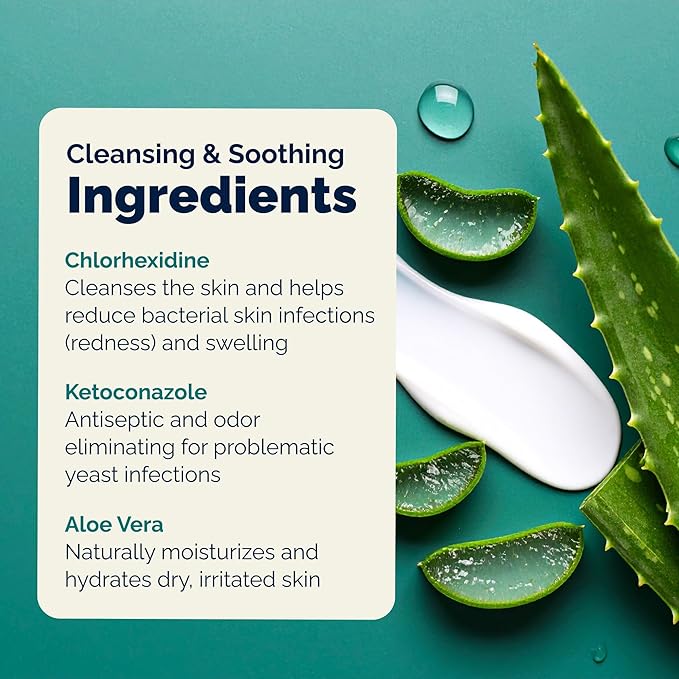 Vetnique Dermabliss Dog Face Wipes - Medicated Chlorhexidine Wipes for Dogs with Wrinkles, French Bulldog, English Bulldog Dog Grooming Wipes Cleaning & Deodorizing Dog Wipes