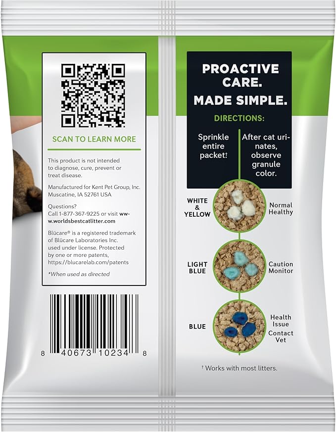 WORLD'S BEST CAT LITTER® Boosters™ Health Check-in™ | Cat Litter Additive for Health Monitoring | UTI Monitoring and Detection with Color Changing Indicator | Home Testing | Vet Approved | 12g
